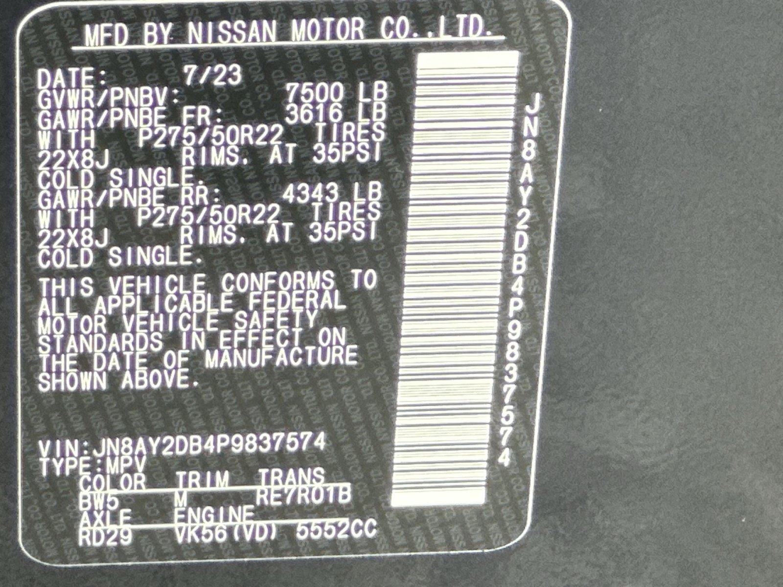Used 2023 Nissan Armada Platinum w/ Captain's Chairs Package AWD/4WD image 38