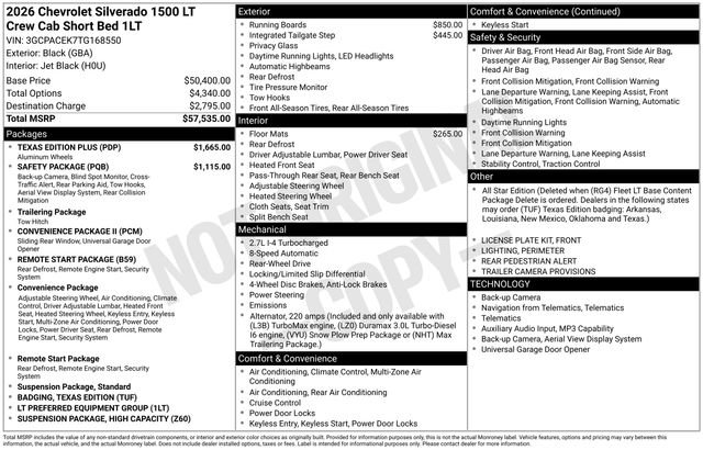 Used 2026 Chevrolet Silverado 1500 LT w/ Texas Edition Plus RWD image 16