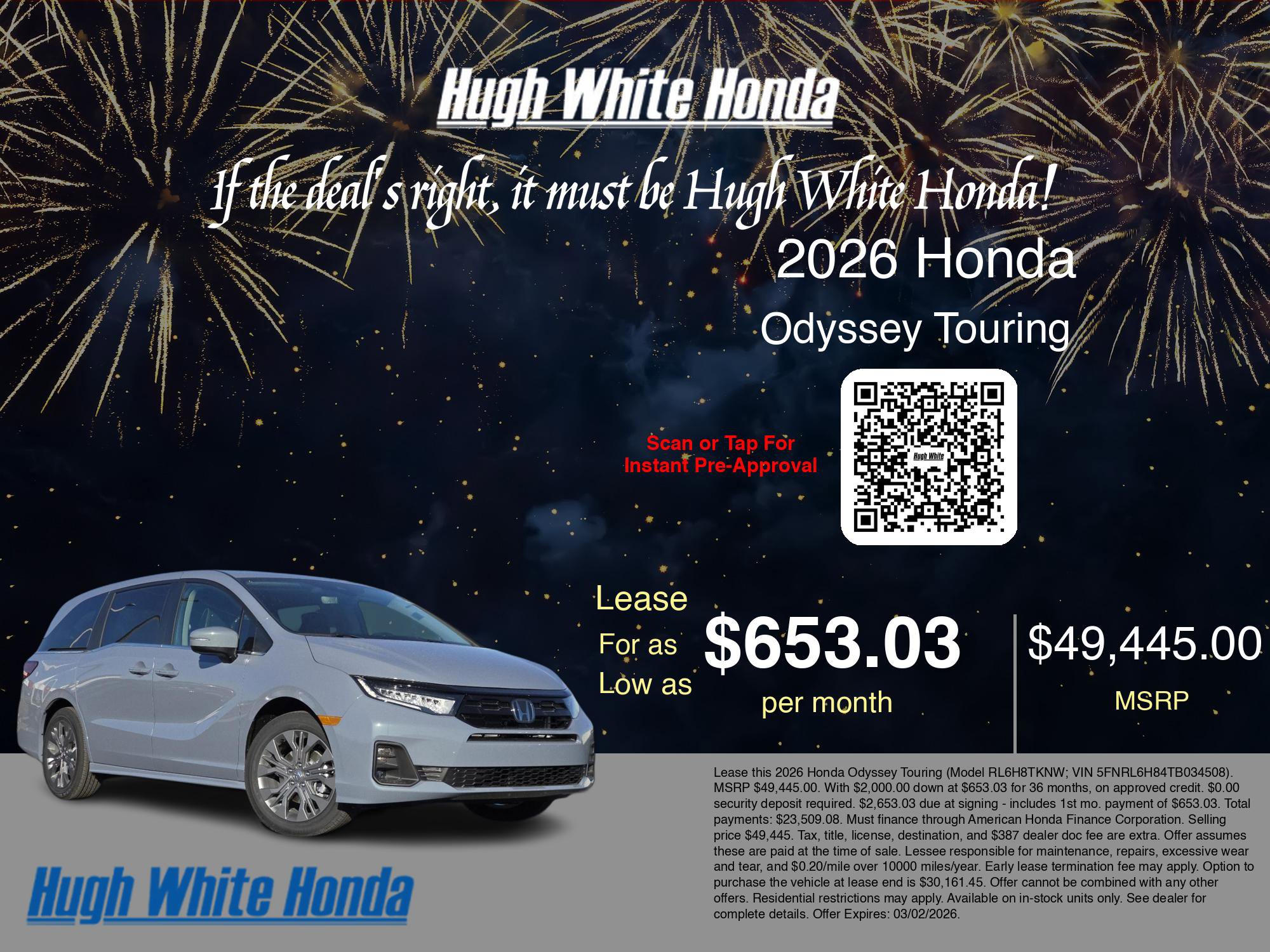 New 2026 Honda Odyssey Touring image 3