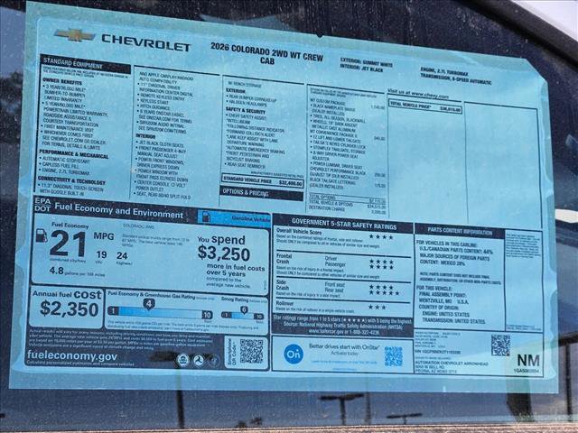 New 2026 Chevrolet Colorado W/T w/ WT Custom Package image 17
