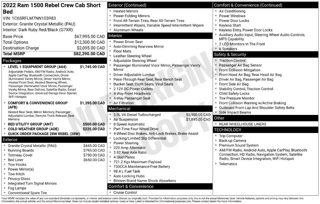 Used 2022 RAM 1500 Rebel w/ Level 1 Equipment Group AWD/4WD image 6