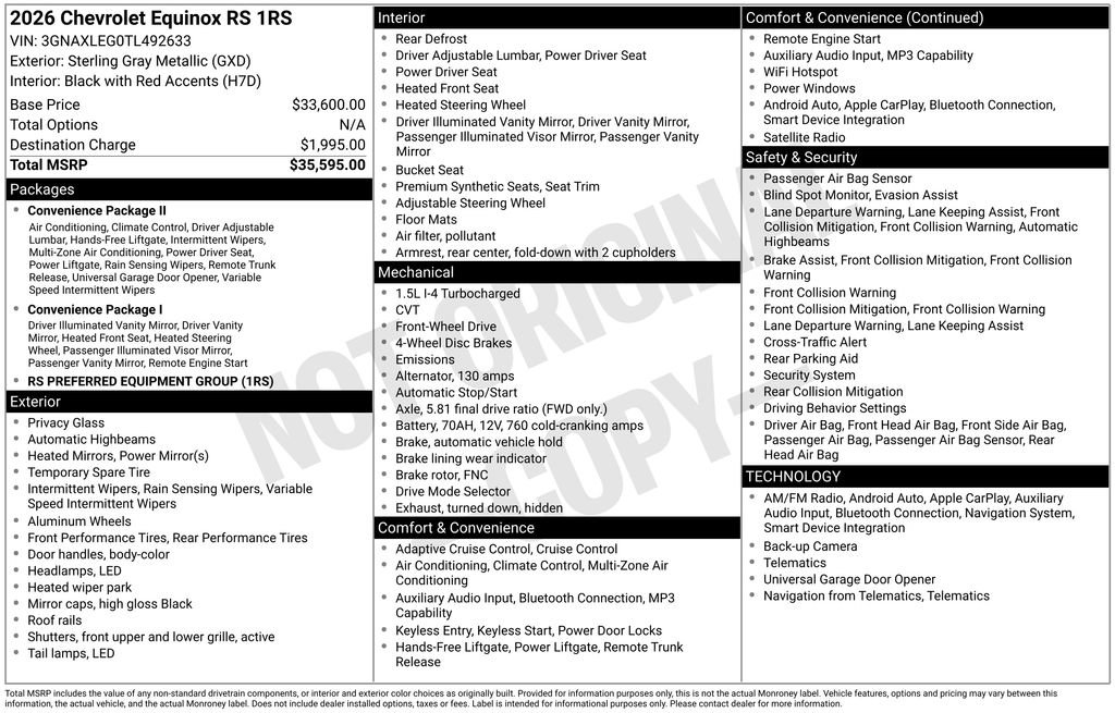New 2026 Chevrolet Equinox RS FWD image 4