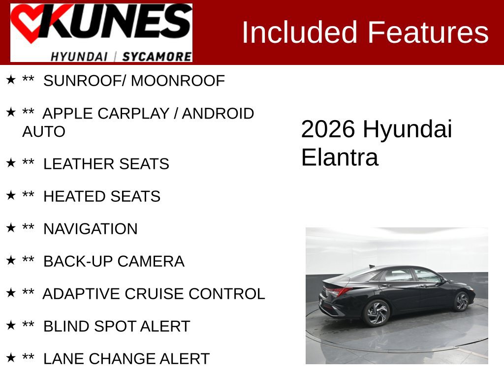 Certified 2026 Hyundai Elantra Limited w/ Cargo Package FWD image 2