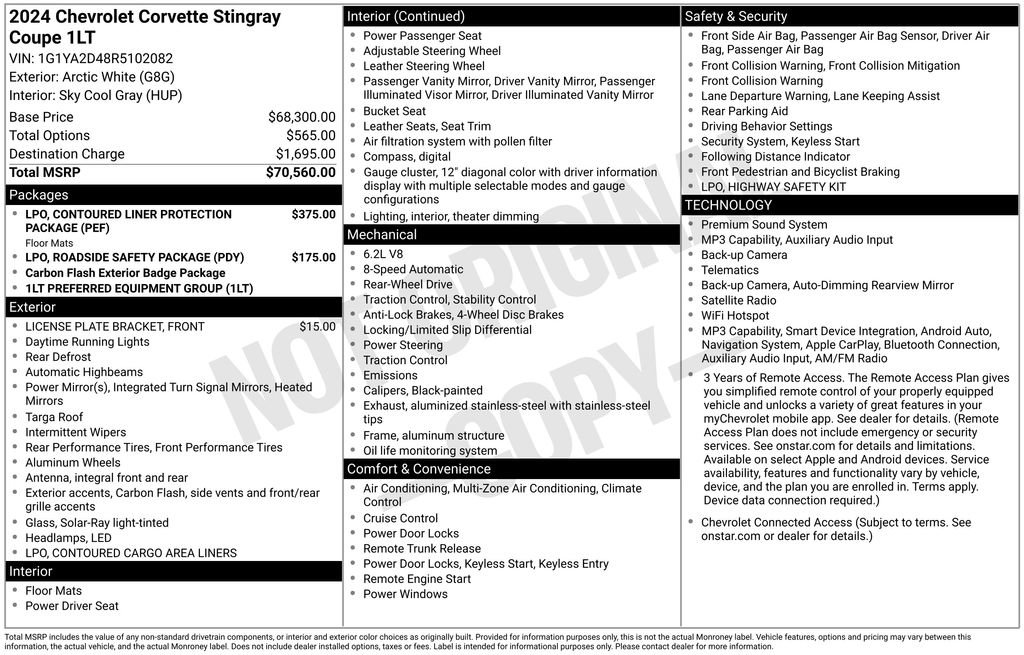 Used 2024 Chevrolet Corvette Stingray Coupe RWD image 44