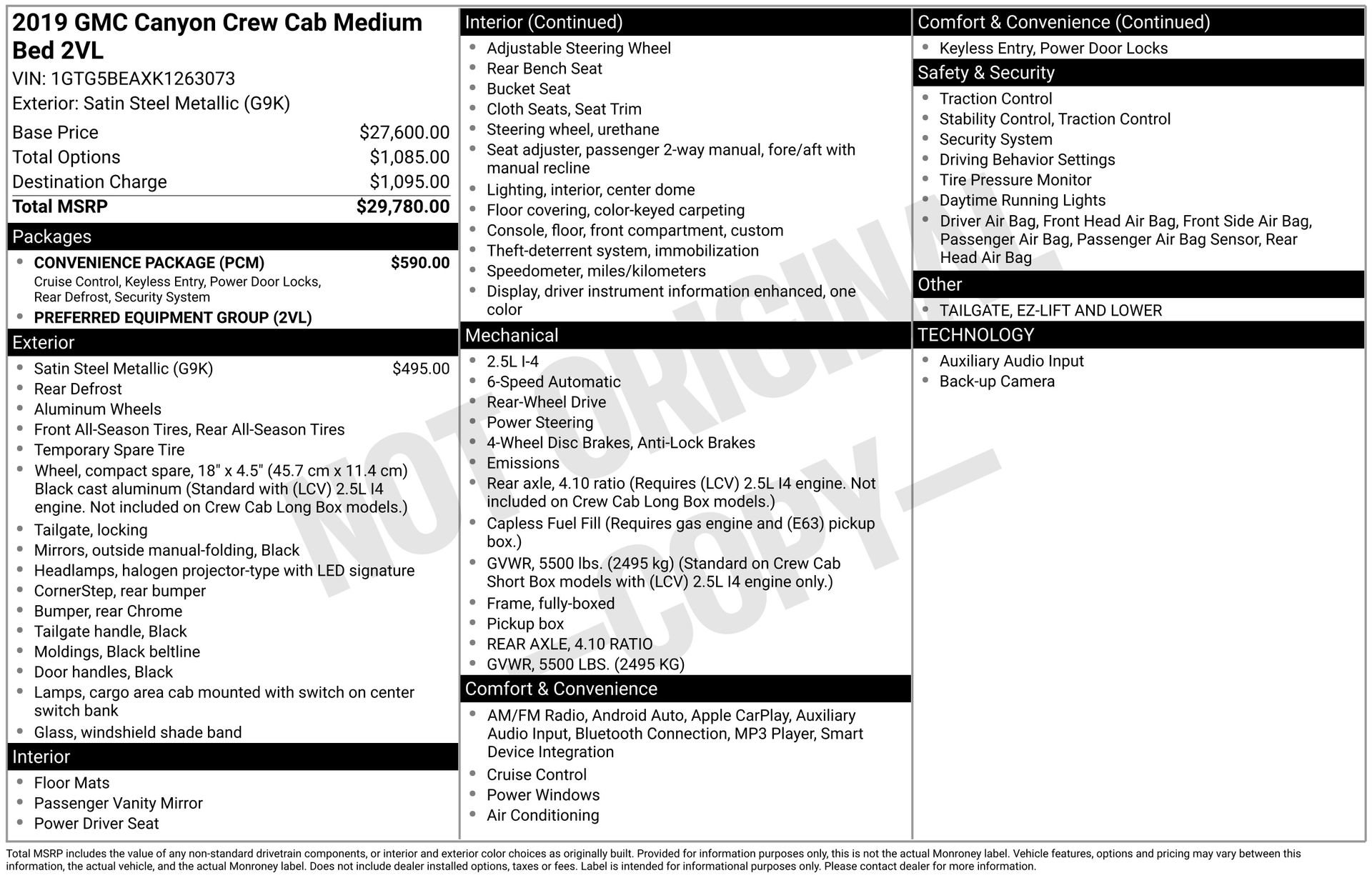 Used 2019 GMC Canyon 2WD Crew Cab w/ Convenience Package image 14