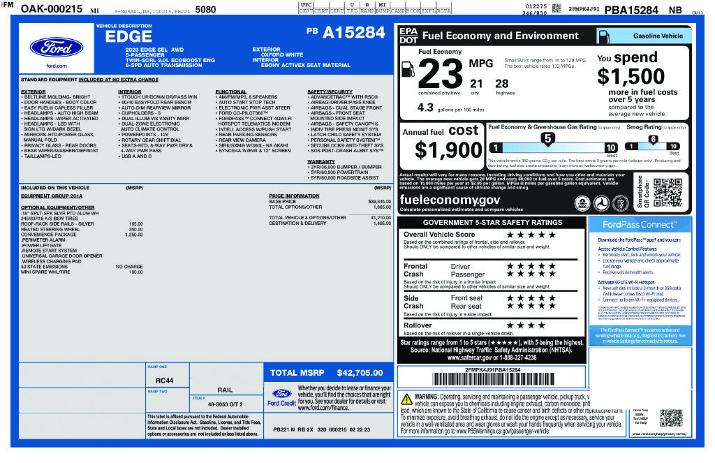 Certified 2023 Ford Edge SEL w/ Convenience Package AWD/4WD image 5