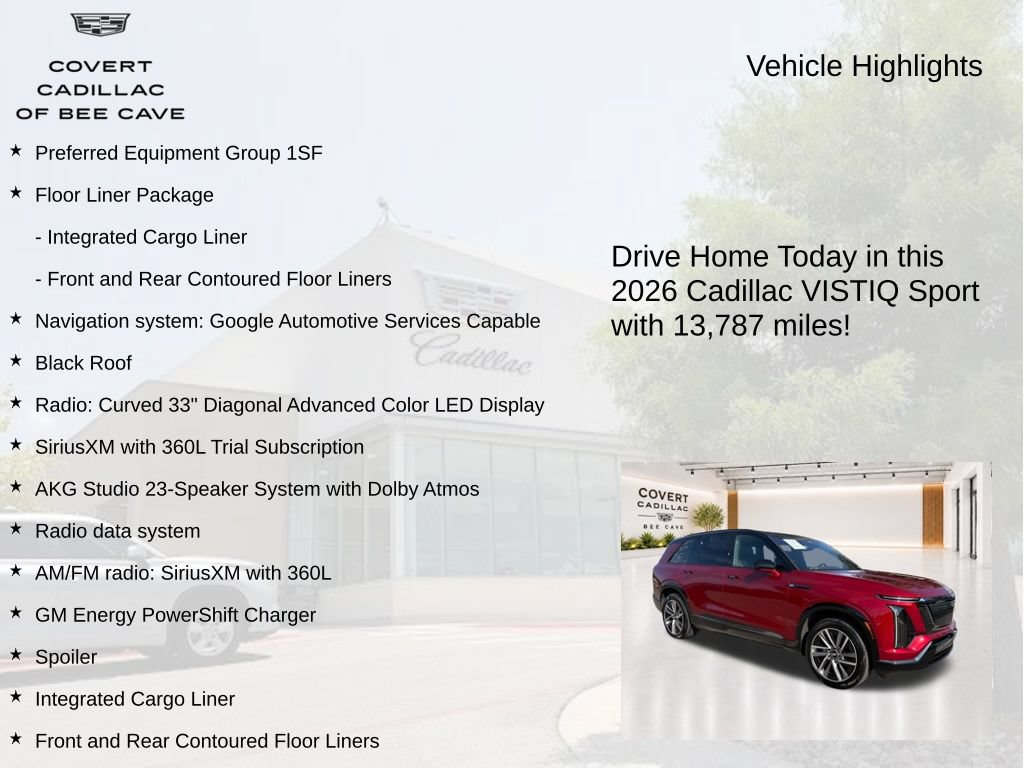 Used 2026 Cadillac Vistiq Sport w/ LPO, Floor Liner Package AWD/4WD image 6