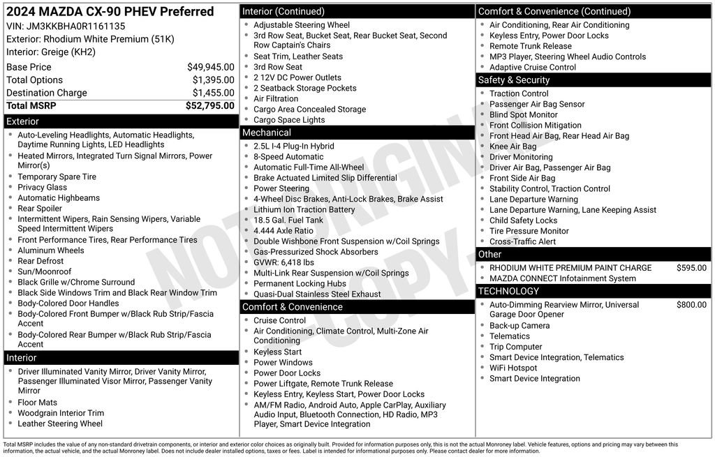 Certified 2024 MAZDA CX-90 Plug-In Hybrid w/ Preferred image 19