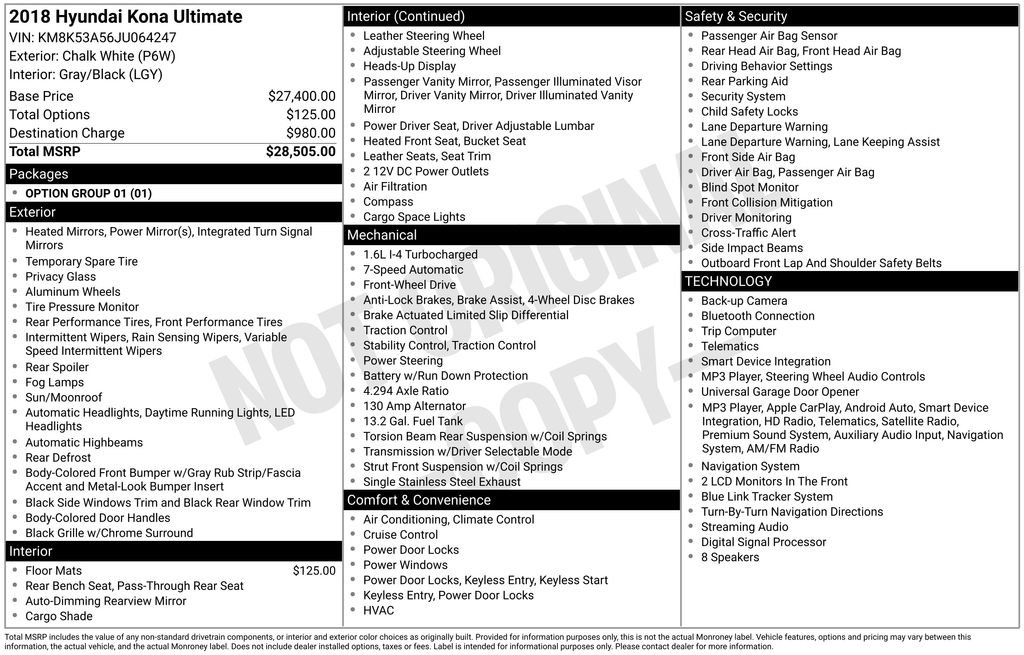 Used 2018 Hyundai Kona Ultimate FWD image 23
