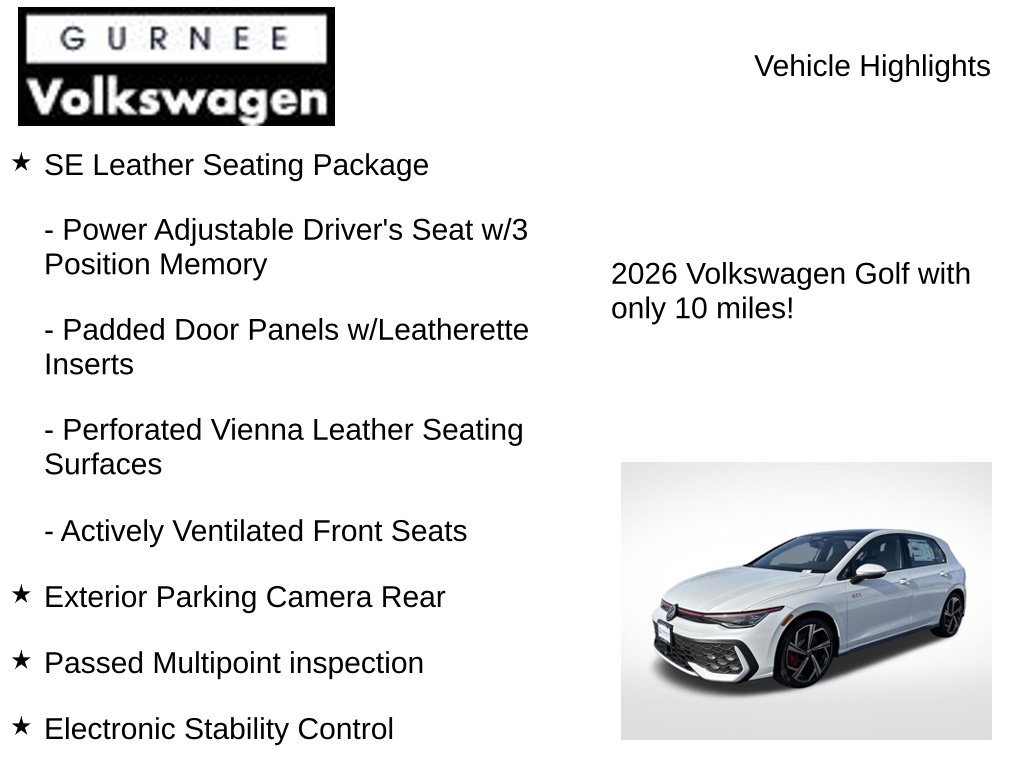 New 2026 Volkswagen GTI SE FWD image 8