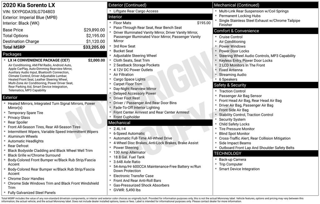 Used 2020 Kia Sorento LX w/ LX I4 Convenience Package image 33