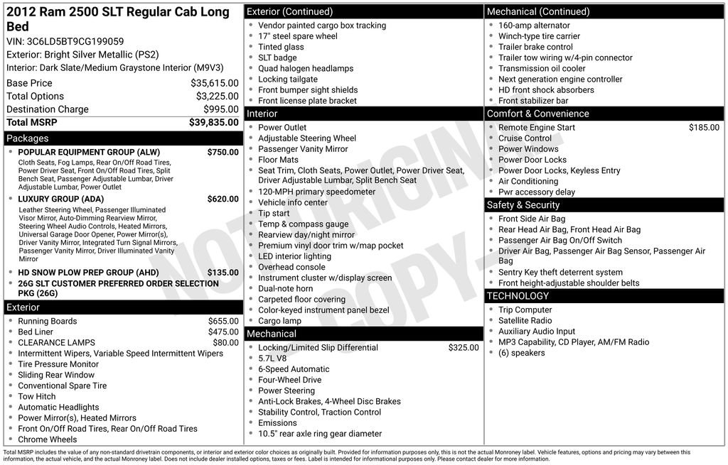 Used 2012 RAM 2500 SLT w/ Popular Equipment Group AWD/4WD image 2
