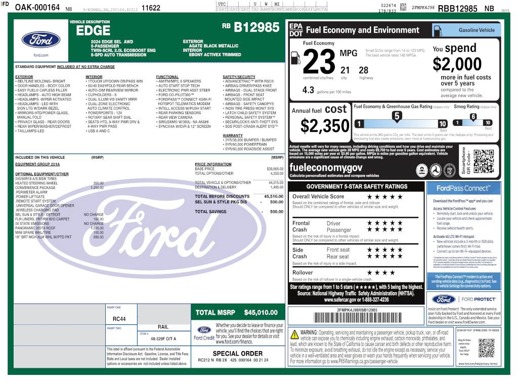 Used 2024 Ford Edge SEL w/ Convenience Package AWD/4WD image 4