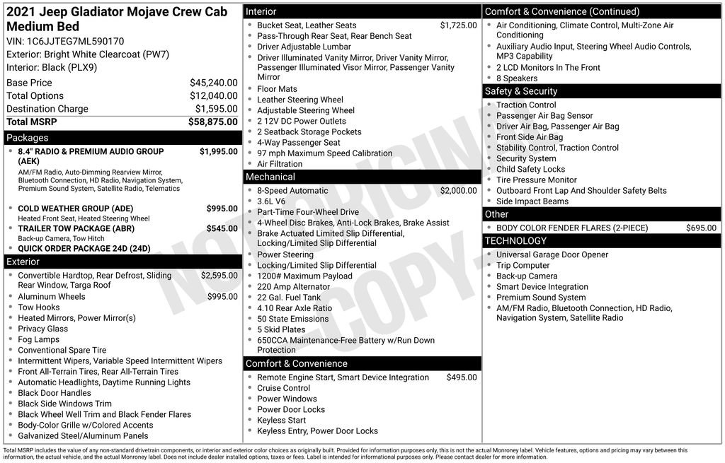 Used 2021 Jeep Gladiator Mojave image 29