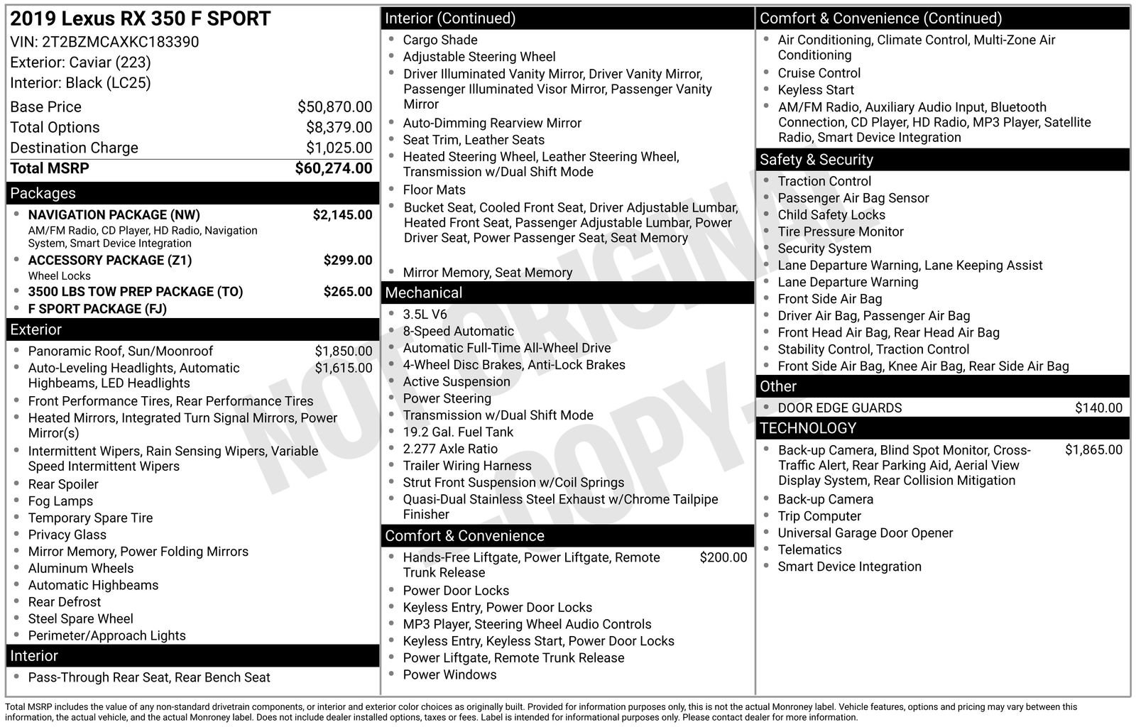 Used 2019 Lexus RX 350 F Sport w/ Navigation Package image 7