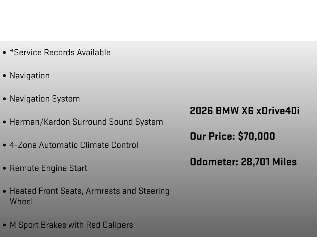 Used 2026 BMW X6 xDrive40i w/ Climate Comfort Package AWD/4WD image 36