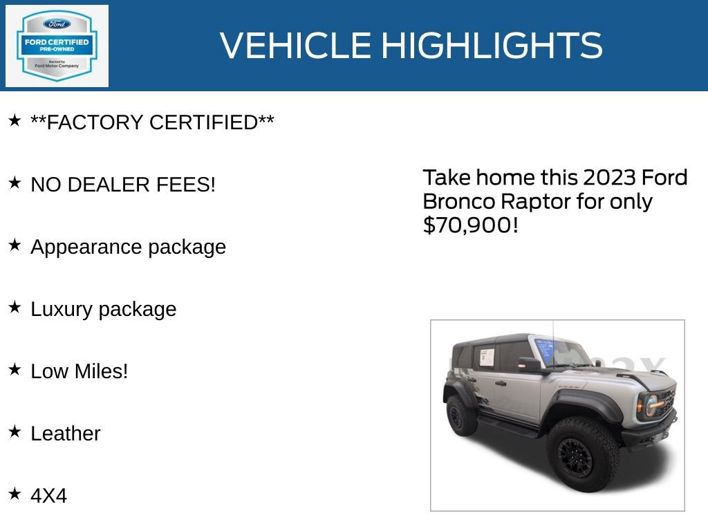 Certified 2023 Ford Bronco Raptor image 13