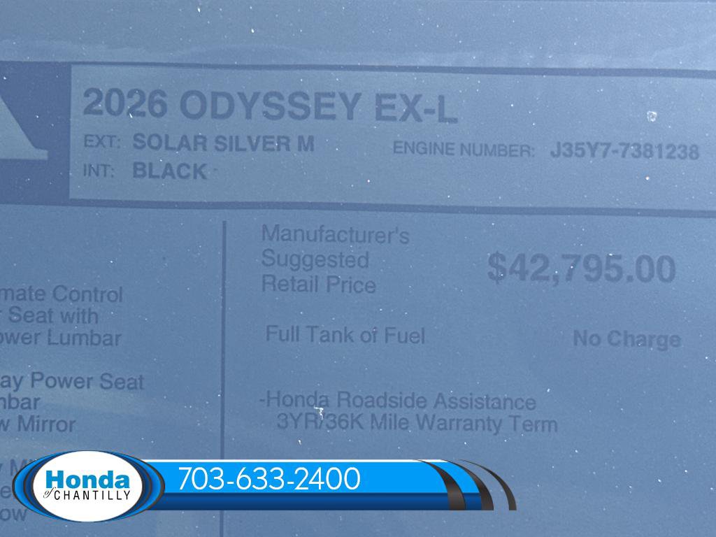 New 2026 Honda Odyssey EX-L image 39