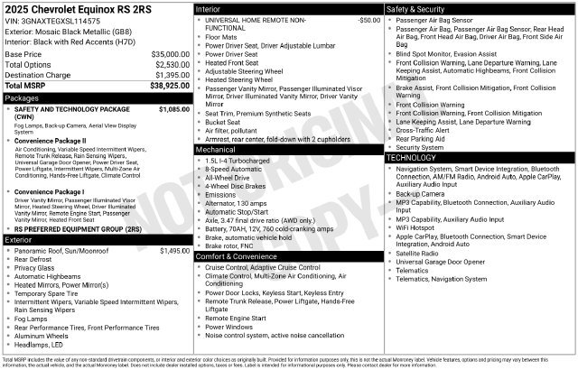 Certified 2025 Chevrolet Equinox RS w/ Safety and Technology Package AWD/4WD image 6