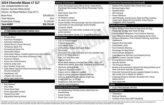 Used 2024 Chevrolet Blazer LT image 4