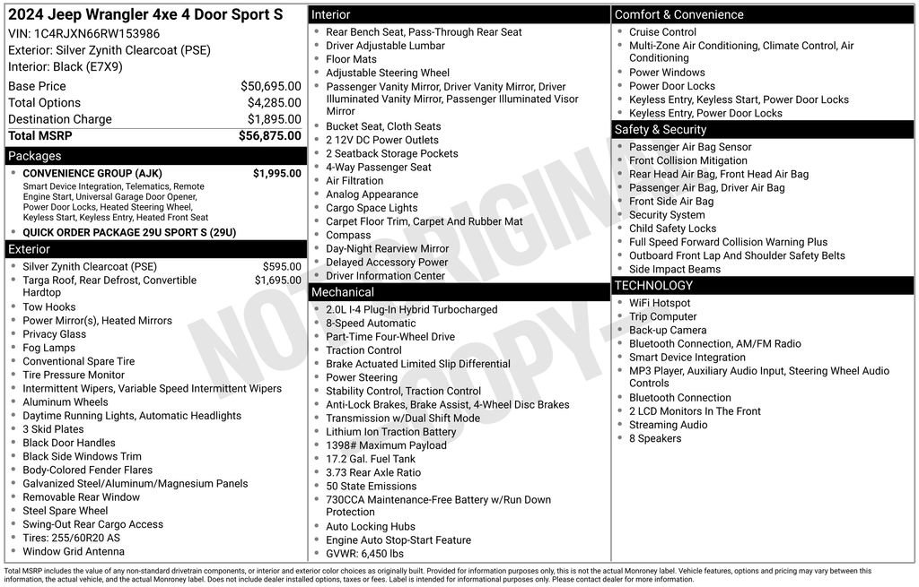 Used 2024 Jeep Wrangler Unlimited w/ Convenience Group AWD/4WD image 2