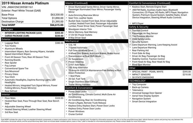 Used 2019 Nissan Armada Platinum w/ Interior Lighting Package image 36