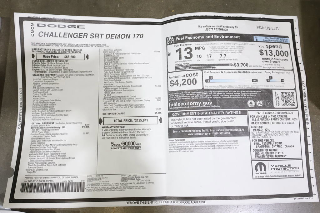 Used 2023 Dodge Challenger SRT Hellcat Redeye image 83