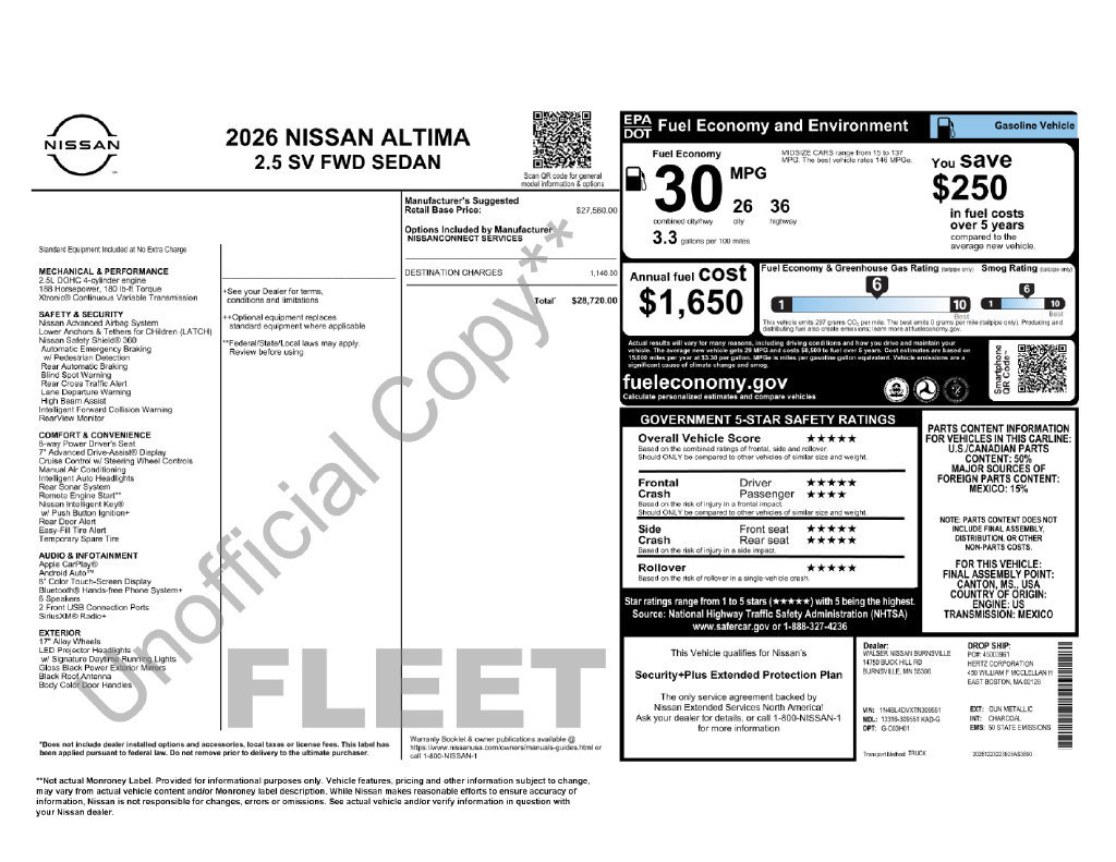 Used 2026 Nissan Altima 2.5 SV FWD image 23