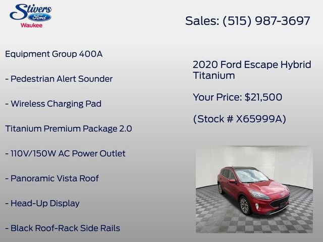 Used 2020 Ford Escape Titanium w/ Titanium Premium Package 2.0 AWD/4WD image 8