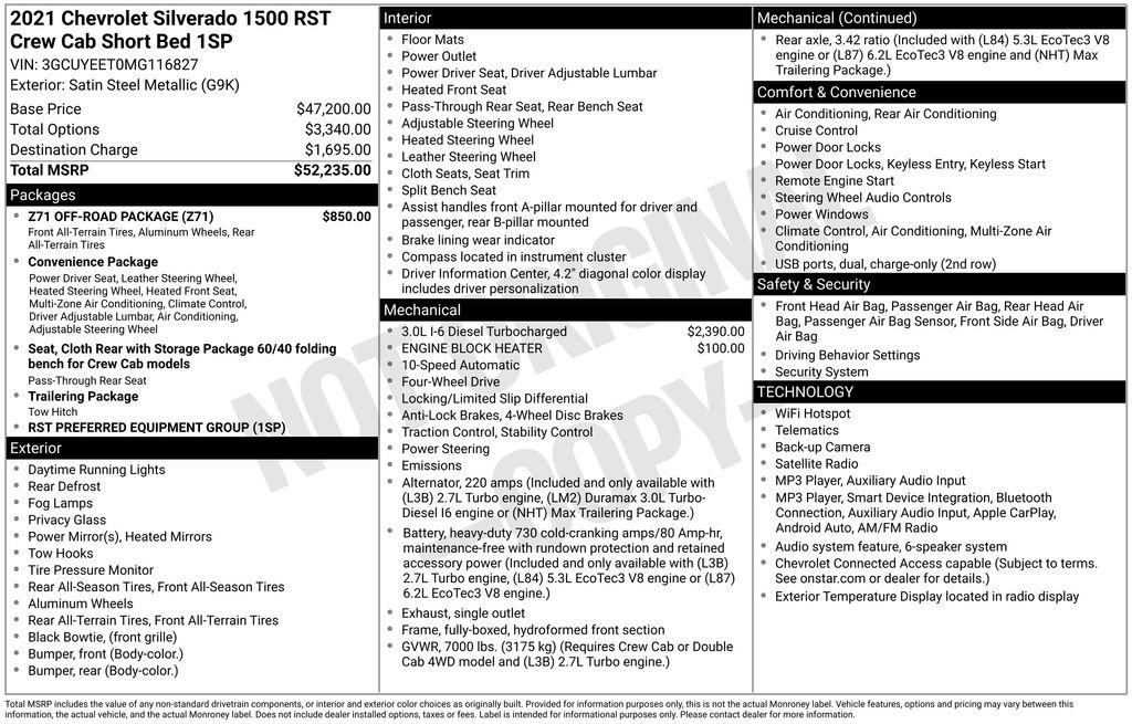 Used 2021 Chevrolet Silverado 1500 RST w/ Z71 Off-Road Package AWD/4WD image 4