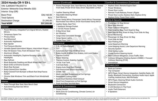 Used 2024 Honda CR-V EX-L image 2