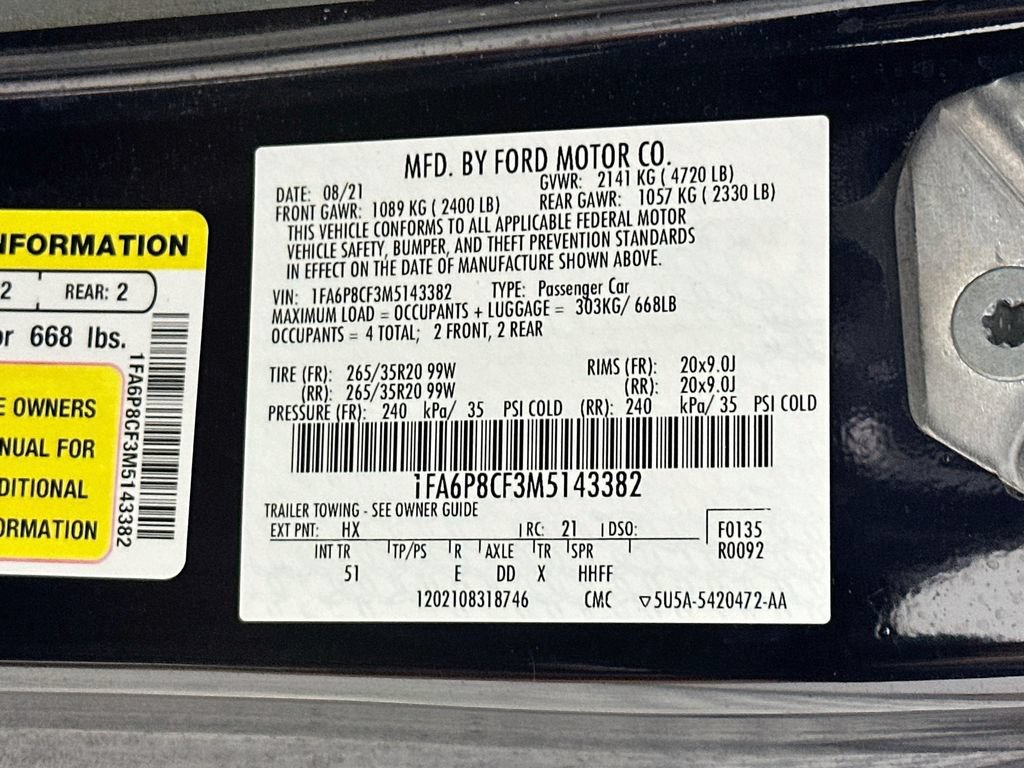 Used 2021 Ford Mustang GT Premium w/ Equipment Group 401A RWD image 25