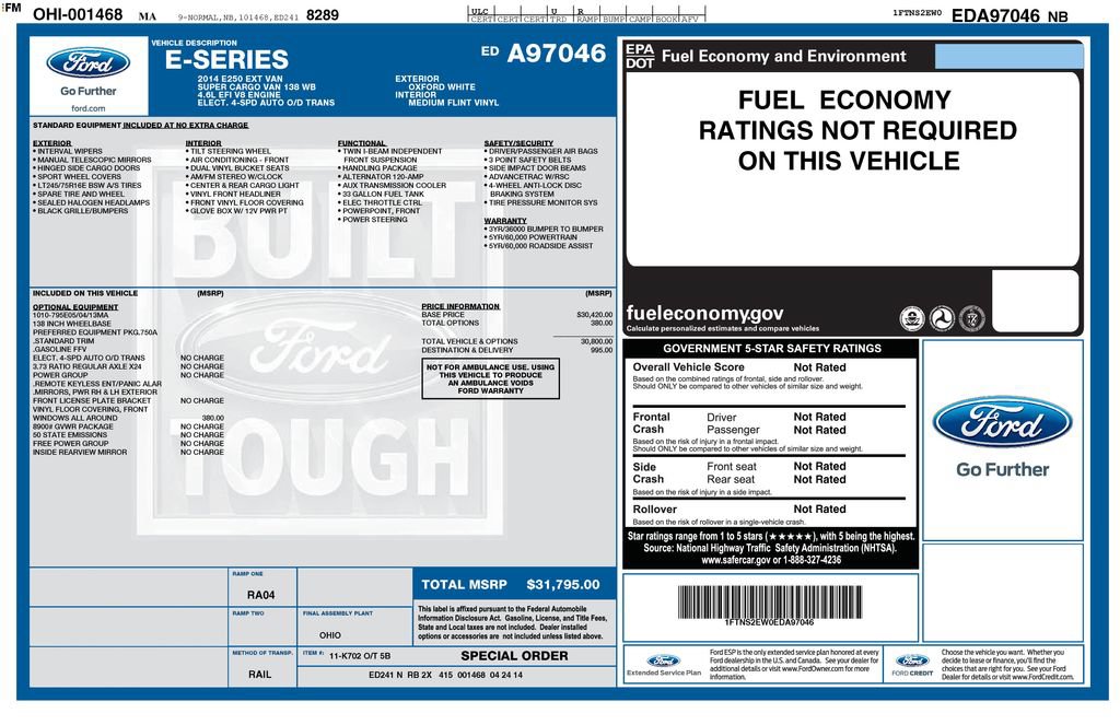 Used 2014 Ford E-250 and Econoline 250 Extended w/ Power Group RWD image 32