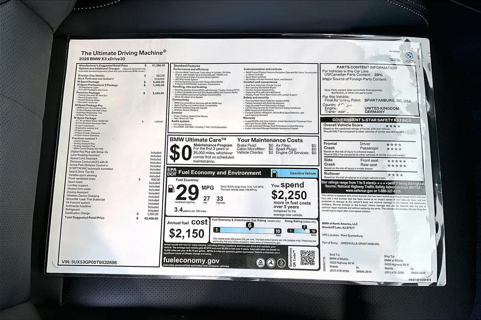 New 2026 BMW X3 xDrive30i w/ Premium Package AWD/4WD image 20