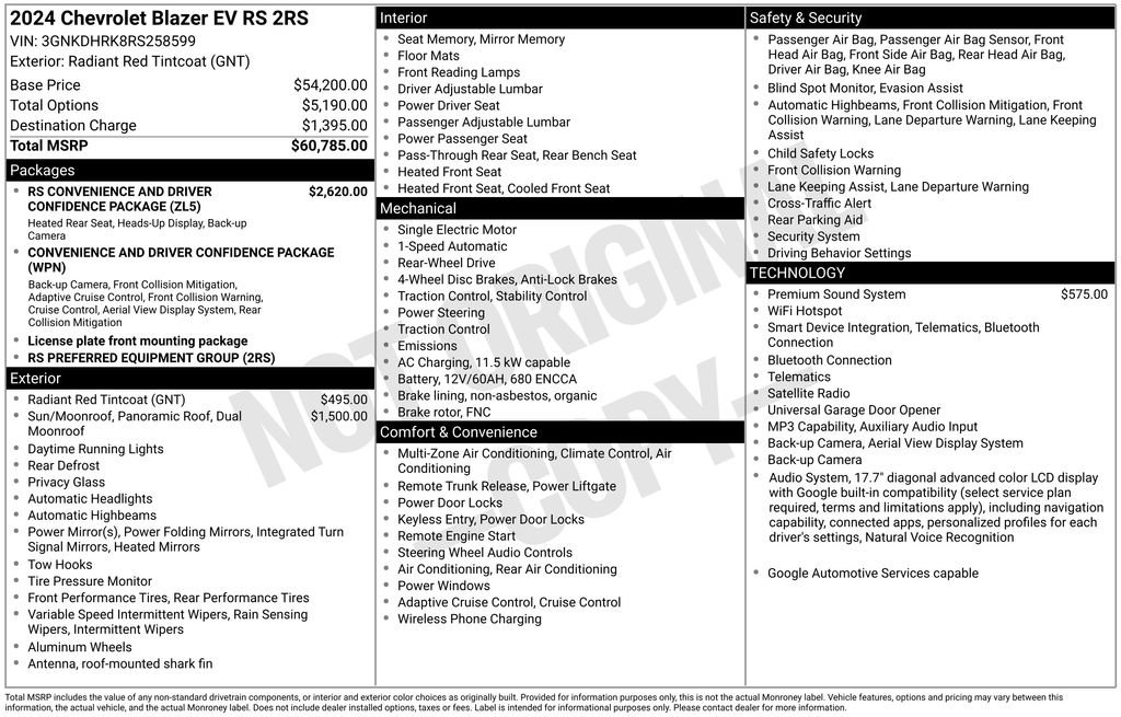 Used 2024 Chevrolet Blazer EV RS RWD image 3