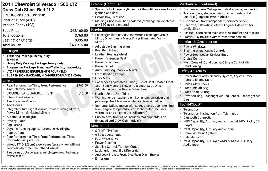 Used 2011 Chevrolet Silverado 1500 LTZ AWD/4WD image 4