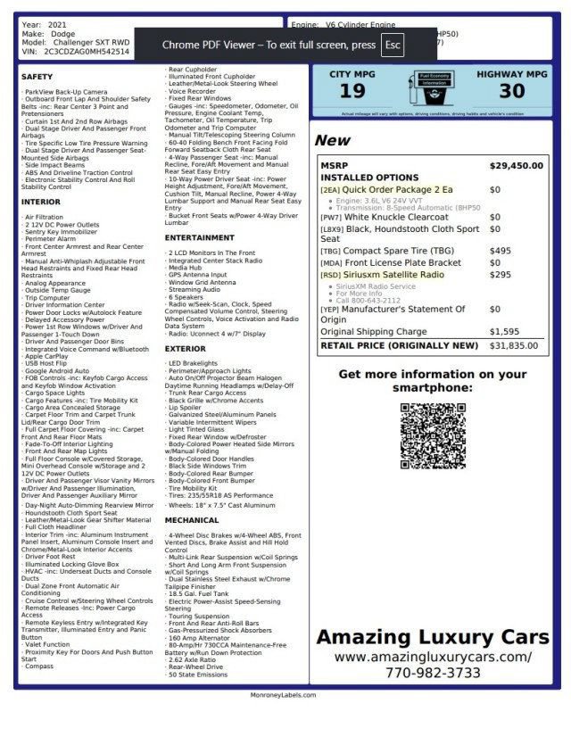Used 2021 Dodge Challenger SXT RWD image 23