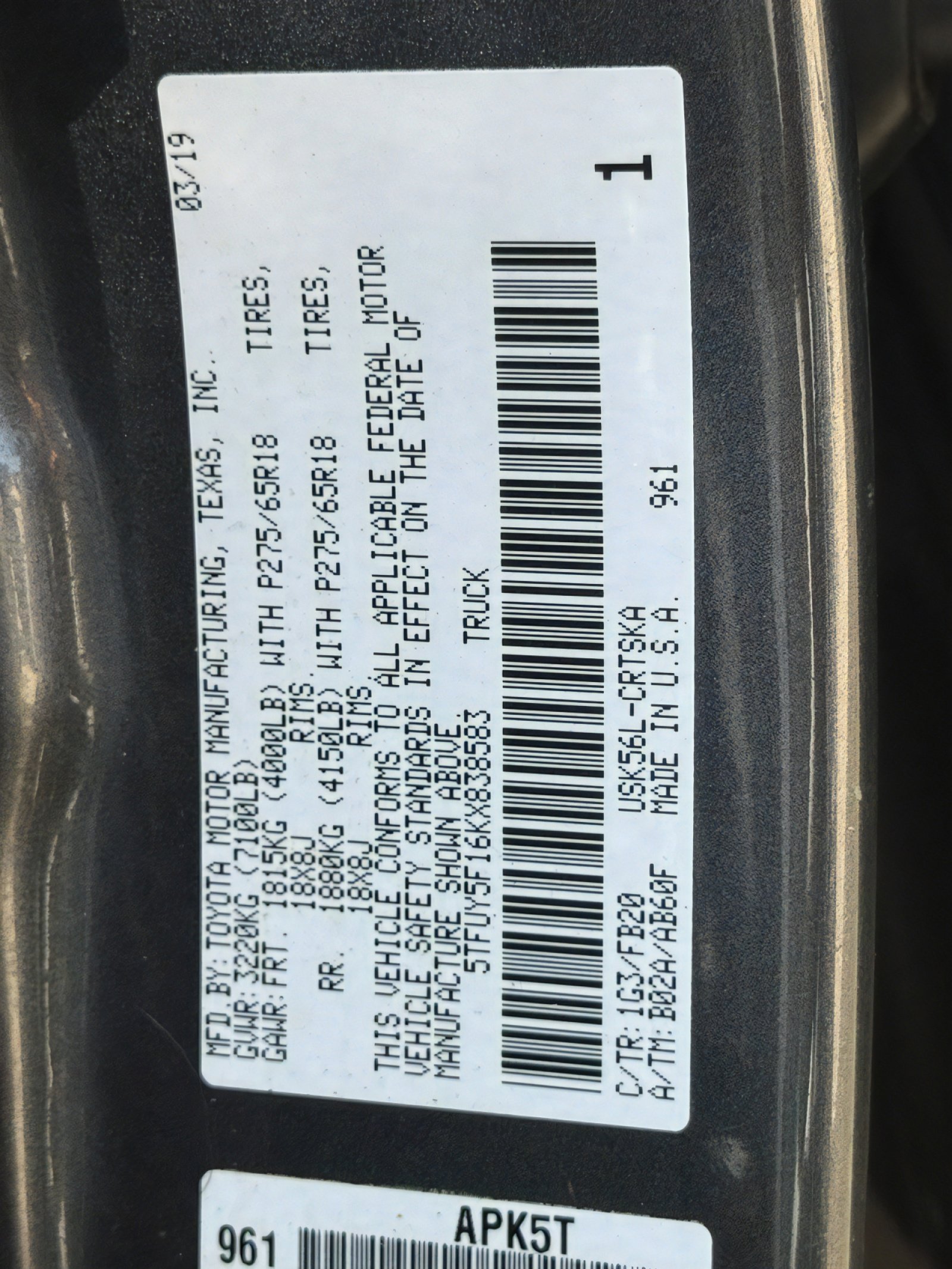 Used 2019 Toyota Tundra SR5 w/ TRD Off Road Package image 30