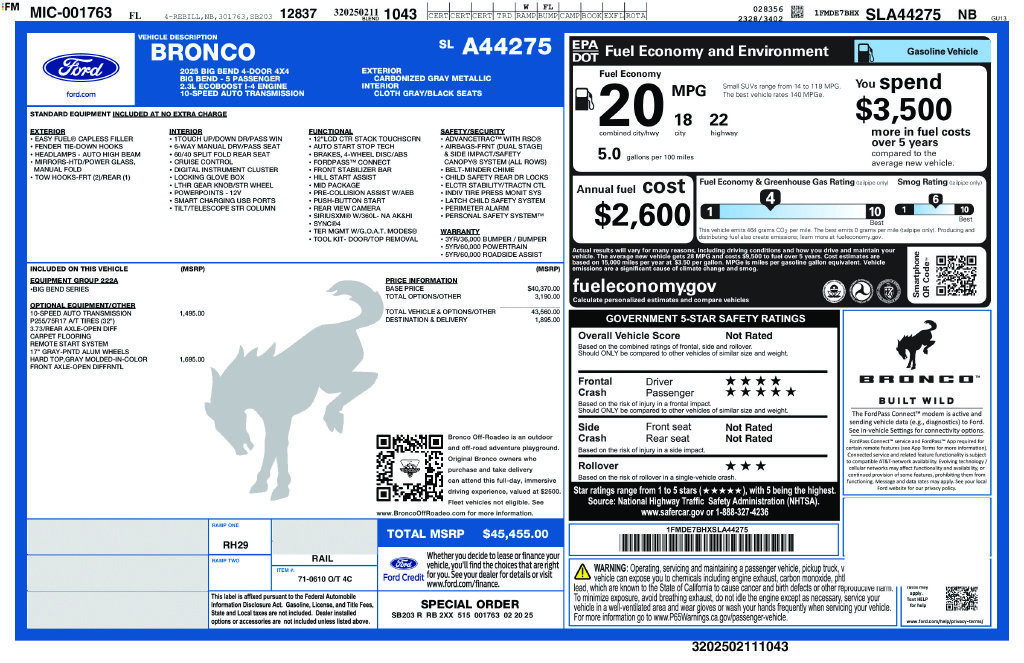 Certified 2025 Ford Bronco Big Bend AWD/4WD image 5