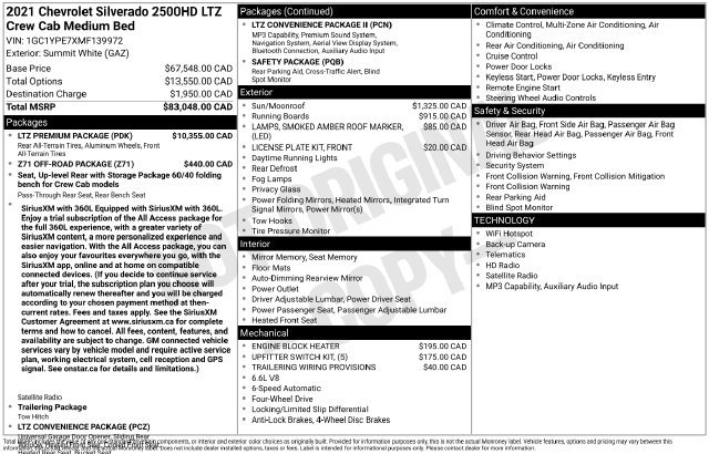 Used 2021 Chevrolet Silverado 2500 LTZ w/ LTZ Premium Package AWD/4WD image 4