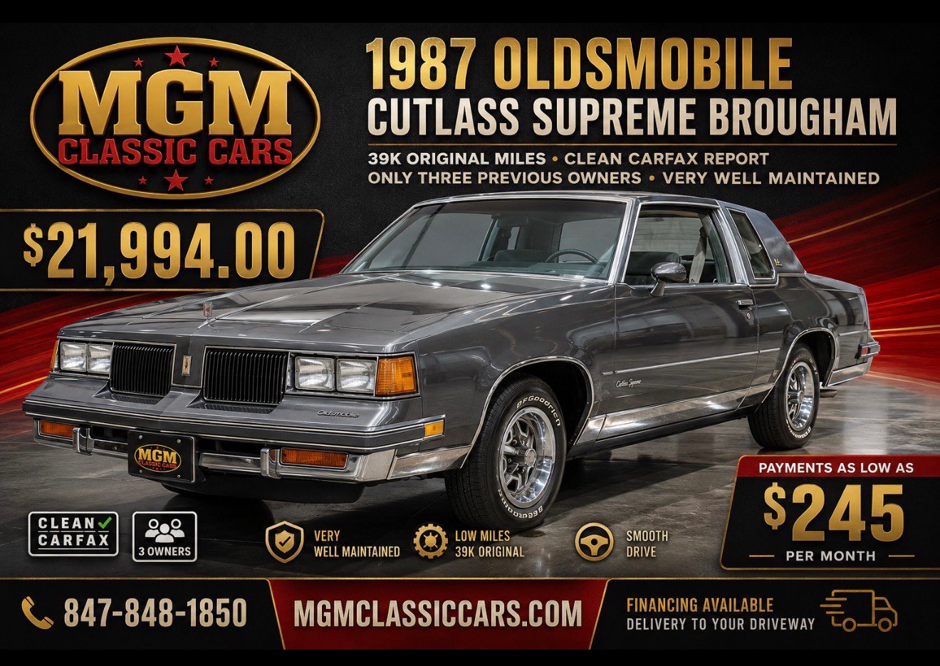 Used 1987 Oldsmobile Cutlass Supreme Brougham RWD image 1