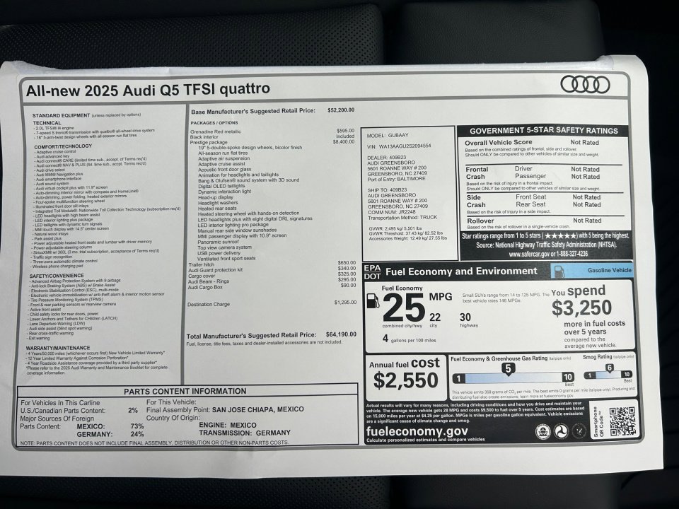New 2025 Audi Q5 Prestige image 33