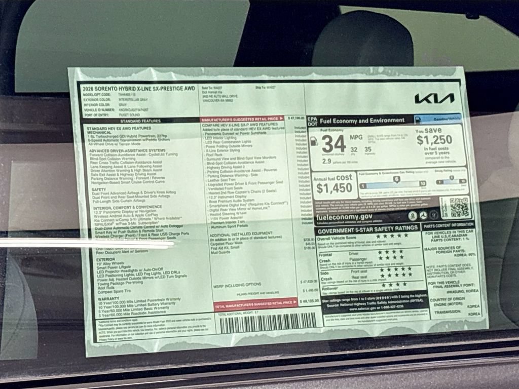 New 2026 Kia Sorento SX Prestige AWD/4WD image 25