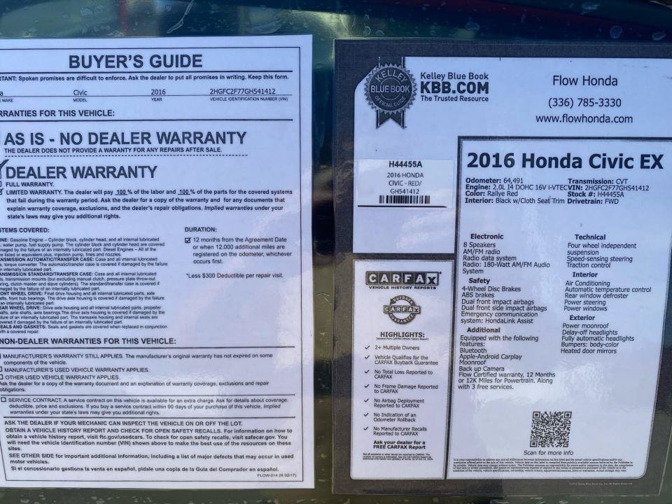 Used 2016 Honda Civic EX image 37