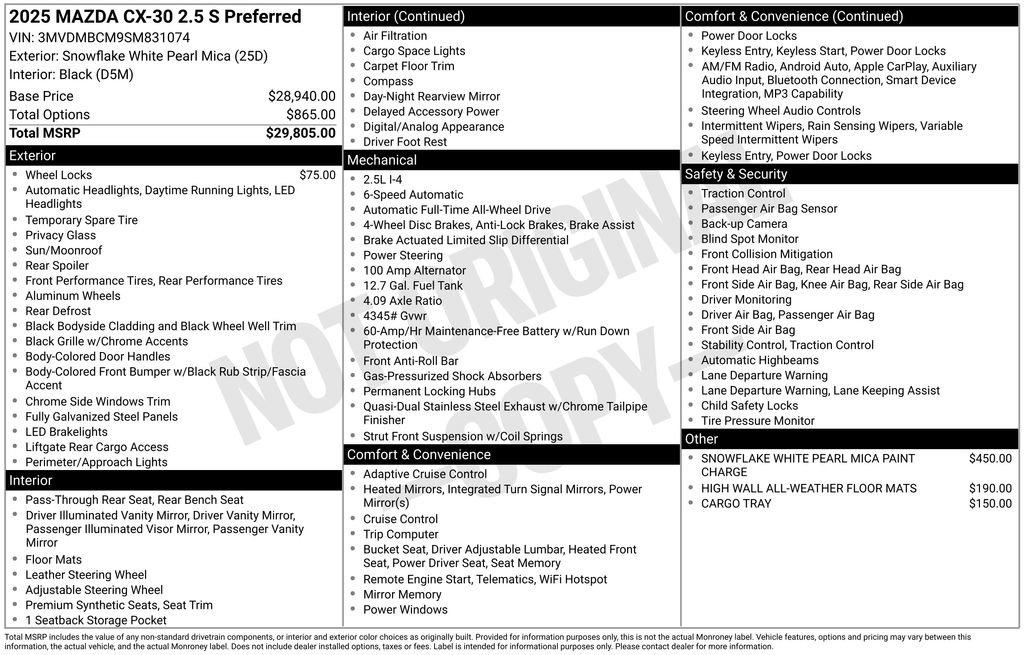 New 2025 MAZDA CX-30 AWD 2.5 S w/ Preferred Package image 7
