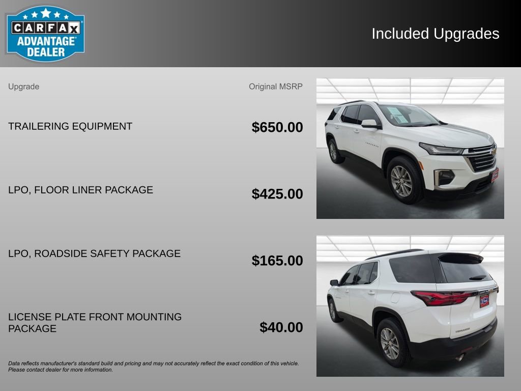 Certified 2023 Chevrolet Traverse LT w/ LPO, Floor Liner Package FWD image 3