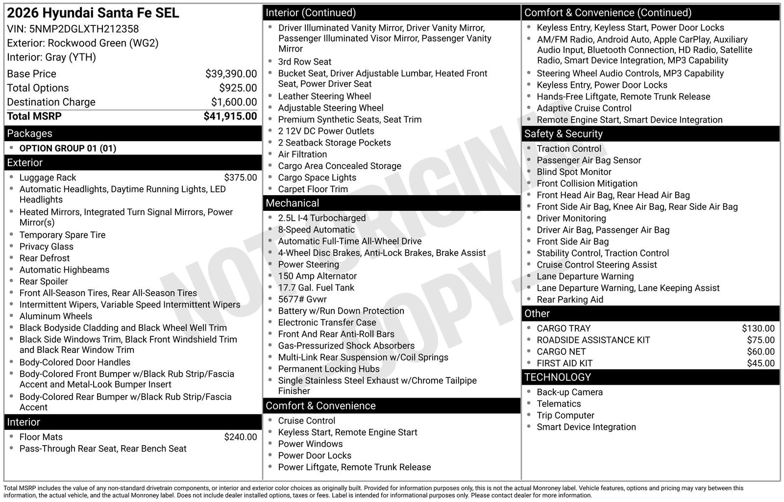 New 2026 Hyundai Santa Fe SEL AWD/4WD image 20
