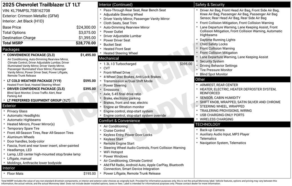 Certified 2025 Chevrolet TrailBlazer LT w/ Convenience Package image 4
