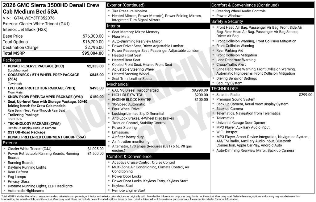 New 2026 GMC Sierra 3500 Denali w/ Denali Reserve Package AWD/4WD image 4