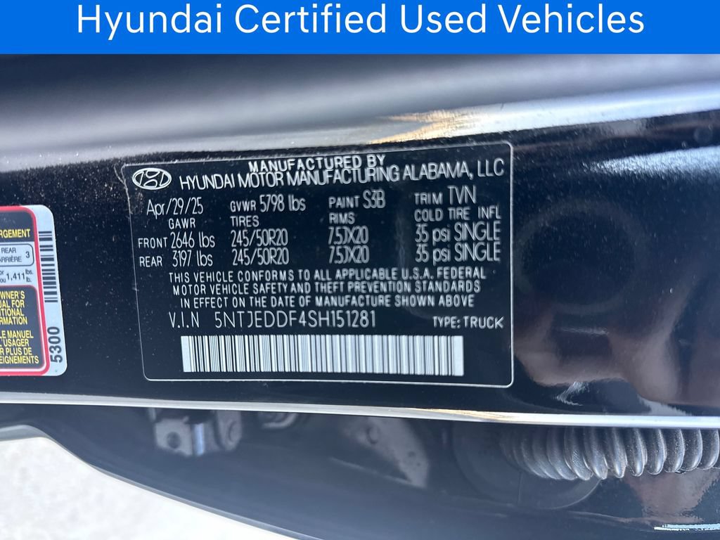 Certified 2025 Hyundai Santa Cruz Limited AWD/4WD image 37
